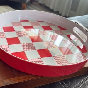 Target Red and White Gingham Large Serveware Tray